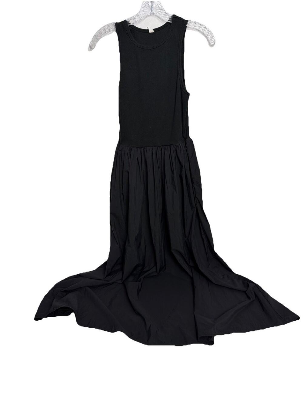 Daily Practice By Anthropologie First Light Midi Dress Black Sz S with Pockets